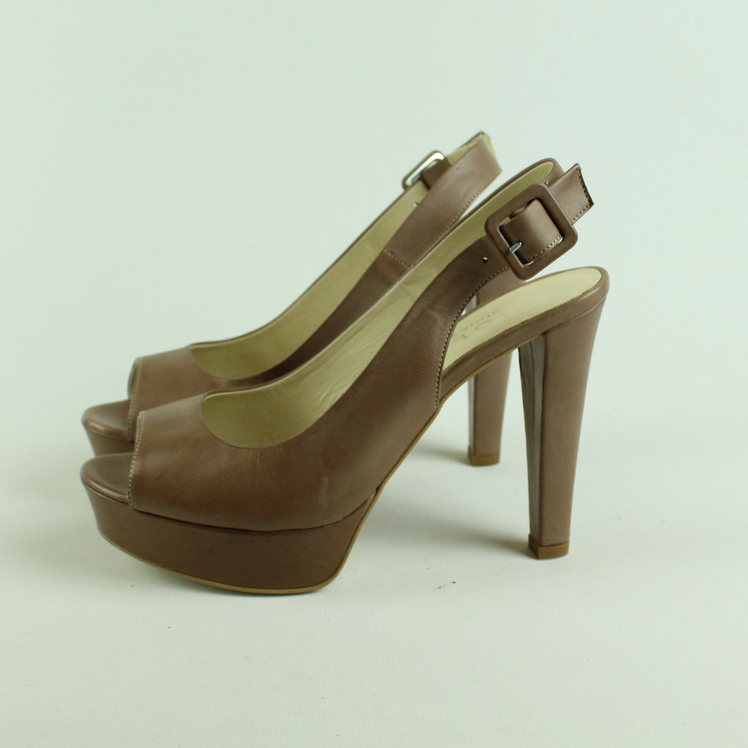 Second Hand PIOLO SHOES Pumps Gr. 38 beige Plateau High Heels NEU (*)