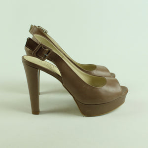 Second Hand PIOLO SHOES Pumps Gr. 38 beige Plateau High Heels NEU (*)