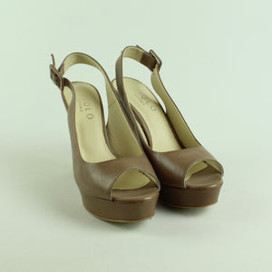 Second Hand PIOLO SHOES Pumps Gr. 38 beige Plateau High Heels NEU (*)