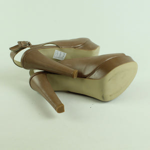 Second Hand PIOLO SHOES Pumps Gr. 38 beige Plateau High Heels NEU (*)