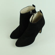 Laden Sie das Bild in den Galerie-Viewer, Second Hand ZARA Ankle Boots Gr. 38 schwarz High Heels Leder (*)