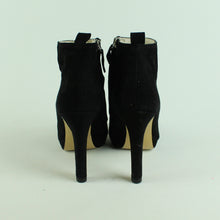 Laden Sie das Bild in den Galerie-Viewer, Second Hand ZARA Ankle Boots Gr. 38 schwarz High Heels Leder (*)