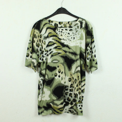 Vintage Shirt Gr. M beige grün Animalprint