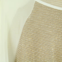 Laden Sie das Bild in den Galerie-Viewer, Second Hand RICH &amp; ROYAL Bluse Gr. XS beige weiß Glitzer oversized (*)
