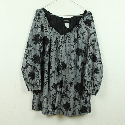 Second Hand STELLA NOVA Bluse Gr. L schwarz grau Carmenbluse (*)