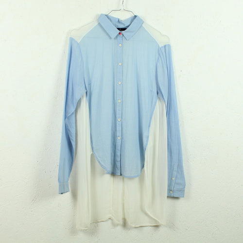 Second Hand CAMPUS BY MARC O'POLO Bluse Gr. XS weiss blau Langarmbluse (*)
