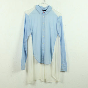 Second Hand CAMPUS BY MARC O'POLO Bluse Gr. XS weiss blau Langarmbluse (*)