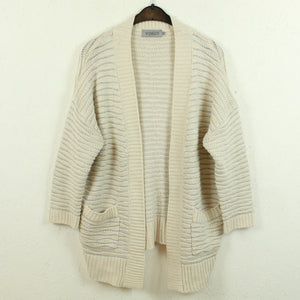 Second Hand SOAKED IN LUXURY Strickjacke Gr. M creme silber Cardigan (*)