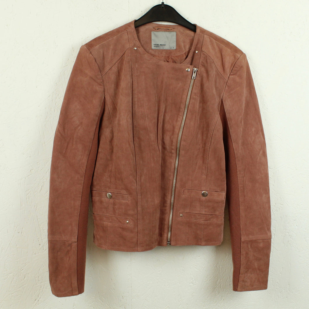 Second Hand VERO MODA Lederjacke Gr. XL braun Leder Jacke (*)