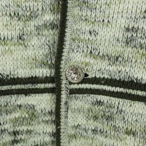 Vintage Cardigan mit Wolle Gr. M weiß grün meliert Trachten