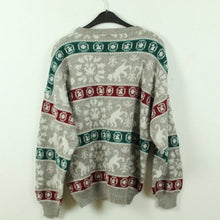 Laden Sie das Bild in den Galerie-Viewer, Vintage Pullover Gr. M grau bunt rundhals