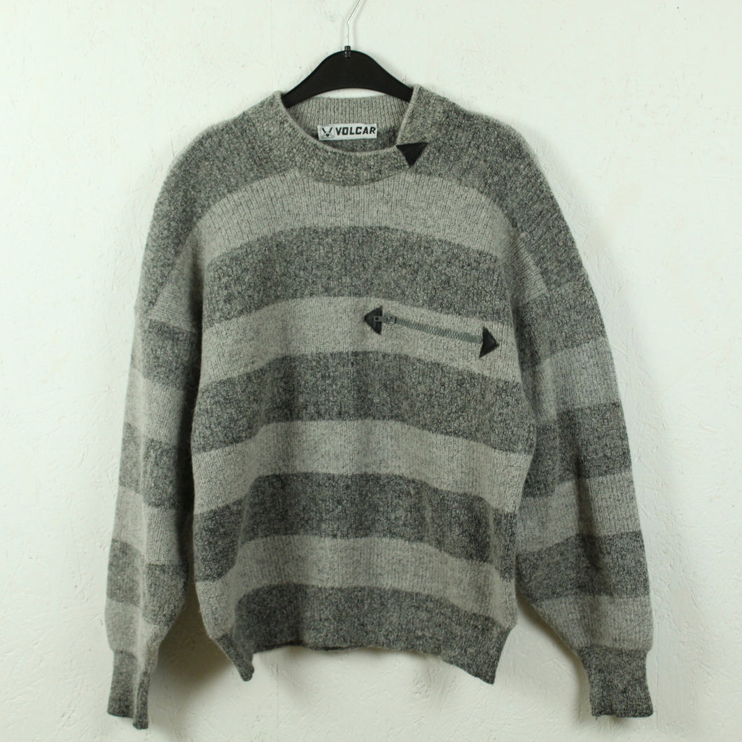 VINTAGE Pullover Gr. M grau gestreift