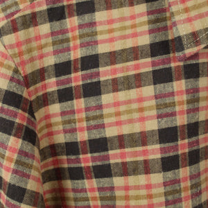 Vintage Flanellhemd Gr. S beige mehrfarbig kariert