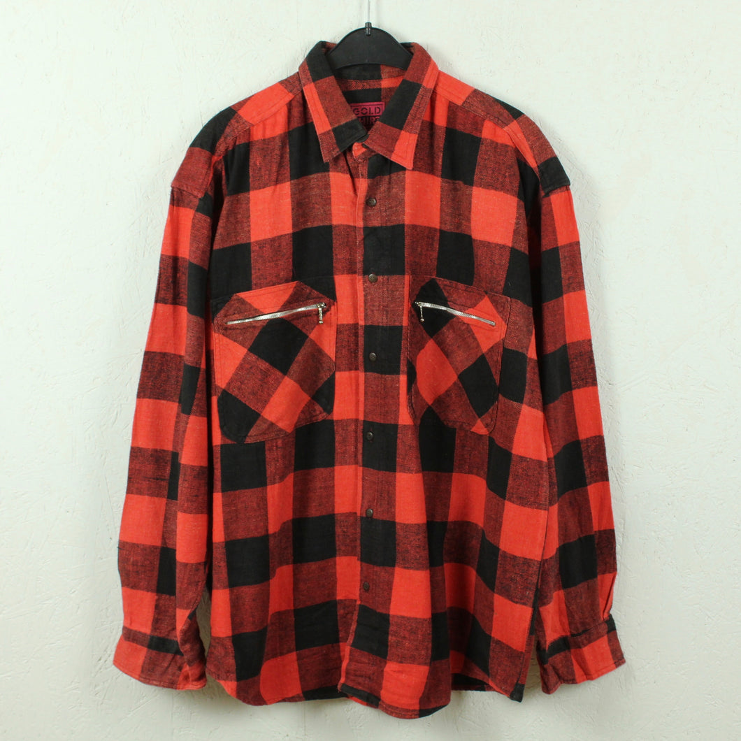 Vintage Flanellhemd Gr. XXL schwarz rot Holzfällerhemd Grunge