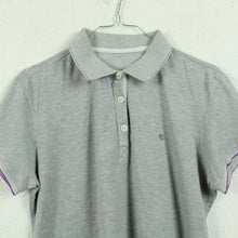 Laden Sie das Bild in den Galerie-Viewer, Second Hand CHAMPION Vintage Ladies Poloshirt Gr. S grau lila (*)