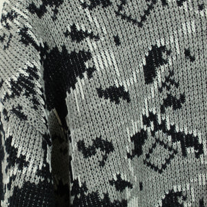 Vintage Pullover Gr. S schwarz grau Crazy Pattern