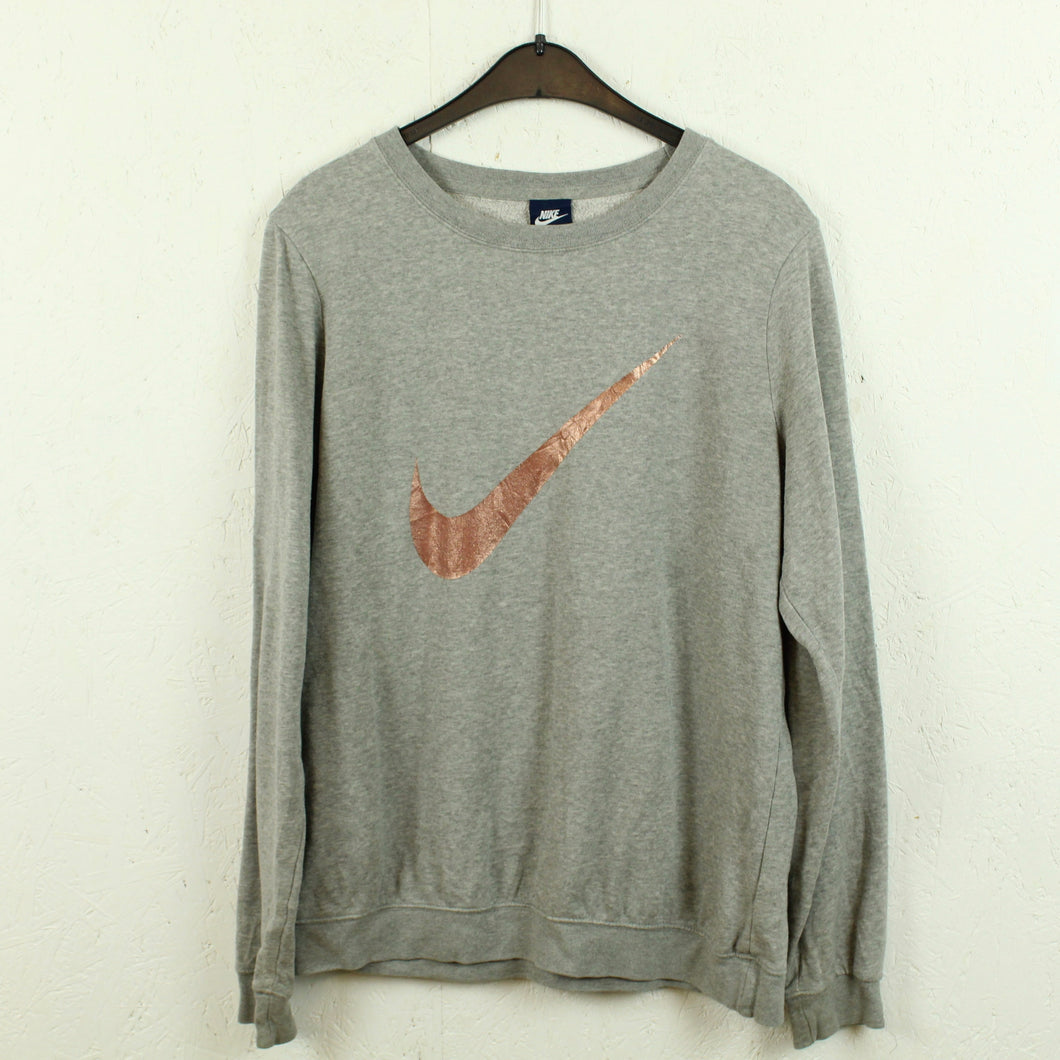 Second Hand NIKE Sweatshirt Gr. L grau mit Print (*)