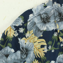 Laden Sie das Bild in den Galerie-Viewer, Vintage Hawaii Hemd Gr. XL schwarz grau beige geblümt Kurzarm