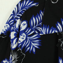 Laden Sie das Bild in den Galerie-Viewer, Vintage Hawaii Hemd Gr. XL schwarz blau Blumen Kurzarm