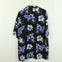 Laden Sie das Bild in den Galerie-Viewer, Vintage Hawaii Hemd Gr. XL schwarz blau Blumen Kurzarm