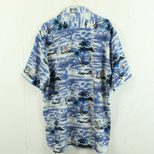 Laden Sie das Bild in den Galerie-Viewer, Vintage Hawaii Hemd Gr. XL blau weiß bunt Kurzarm