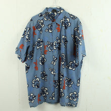 Laden Sie das Bild in den Galerie-Viewer, Vintage Hawaii Hemd Gr. XL blau mehrfarbig abstrakt Blumen