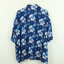 Laden Sie das Bild in den Galerie-Viewer, Vintage Hawaii Hemd Gr. M blau weiß Kurzarm Blumen
