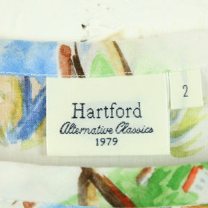 Second Hand HARTFORD Bluse Gr. 36 weiß bunt mit Print (*)