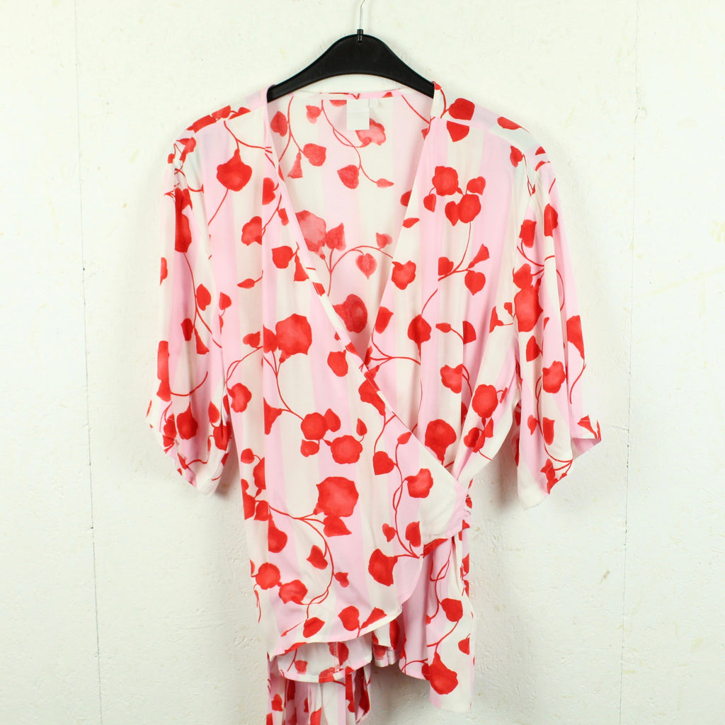 Second Hand MBYM Wickelbluse Gr. XL bunt abstrakt gemustert (*)