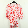 Second Hand MBYM Wickelbluse Gr. XL bunt abstrakt gemustert (*)