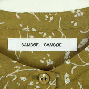 Second Hand SAMSOE SAMSOE Bluse Gr. M braun weiß gemustert (*)