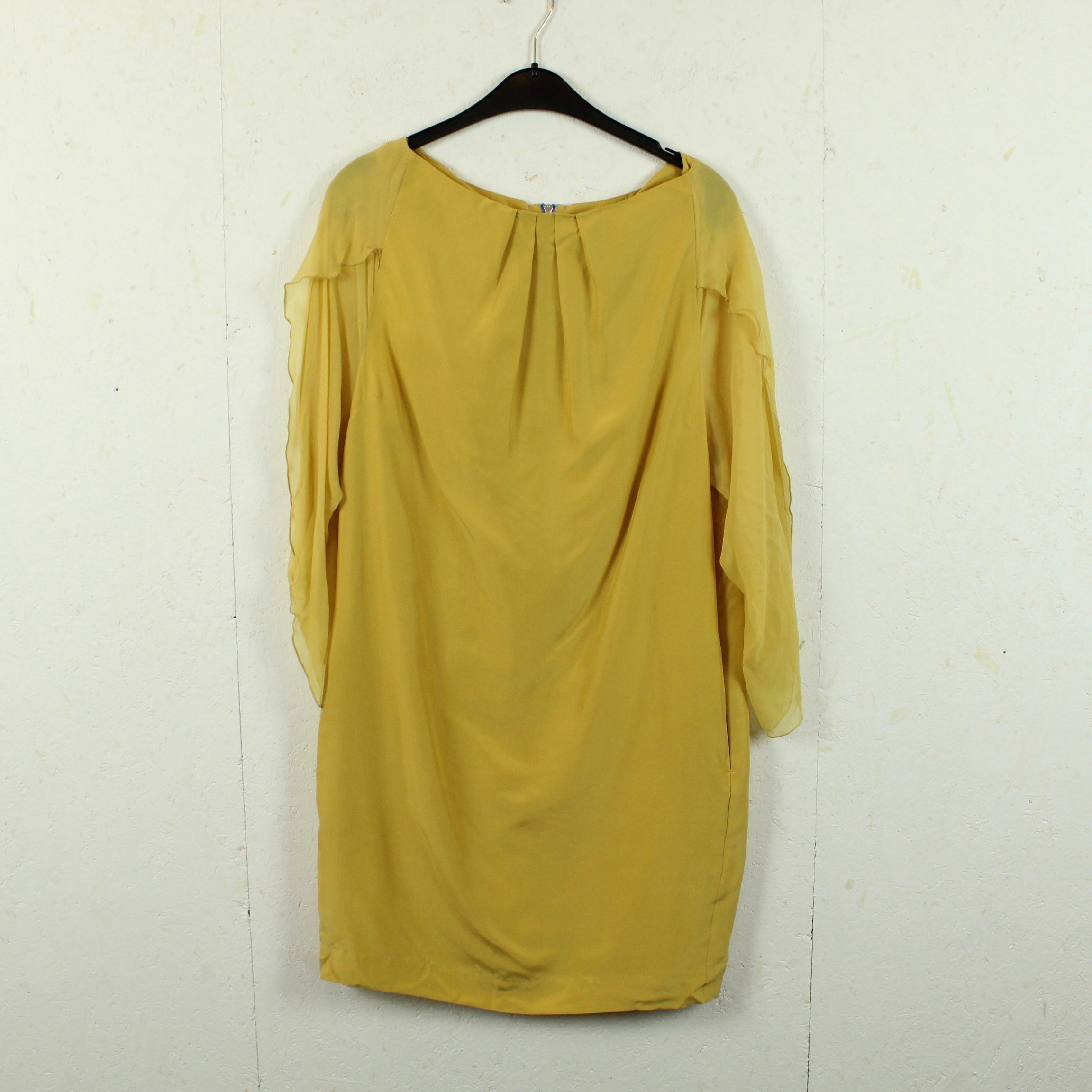 Second Hand WHIITE Seidenkleid Gr. 38 gelb Seide Kleid (*)
