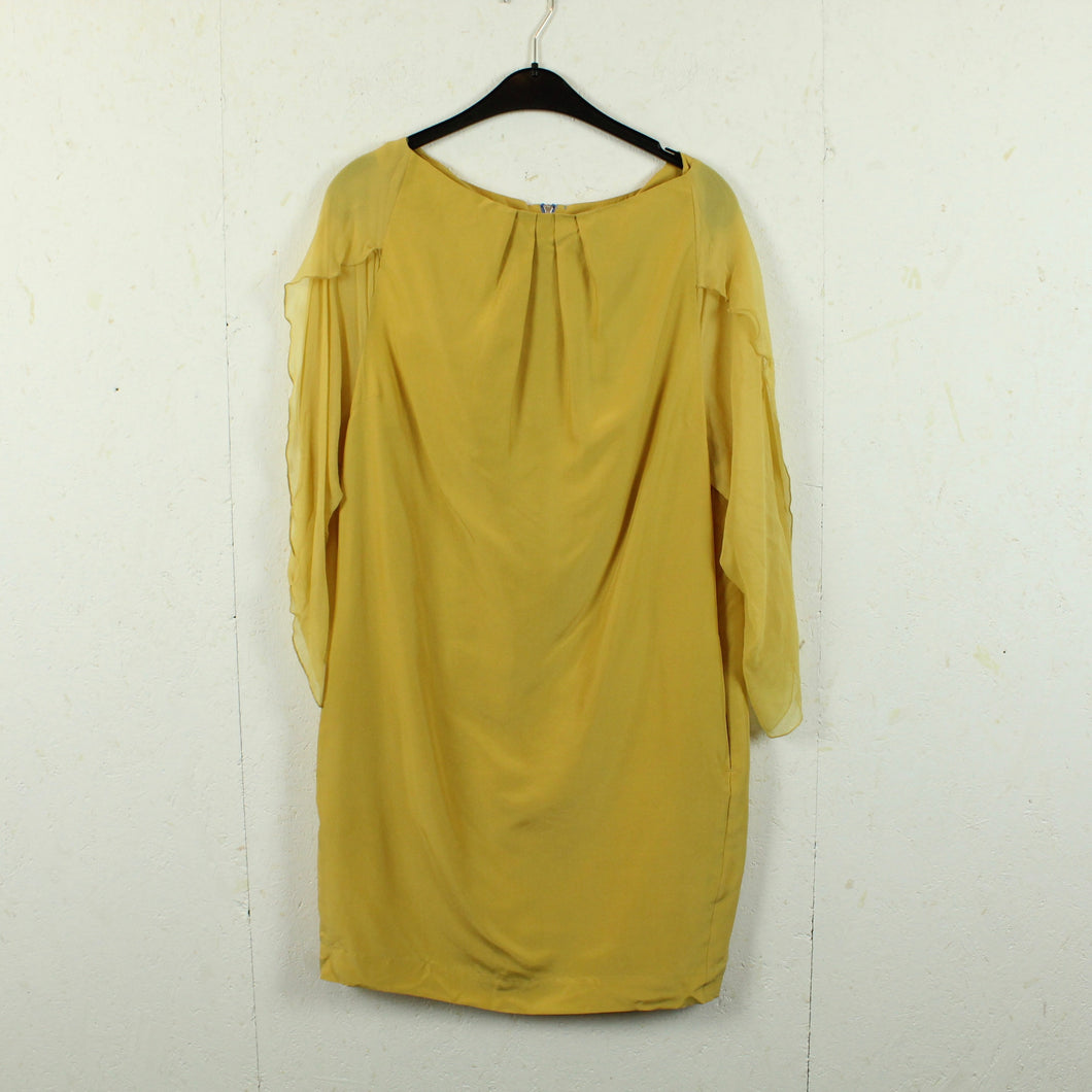 Second Hand WHIITE Seidenkleid Gr. 38 gelb Seide Kleid (*)