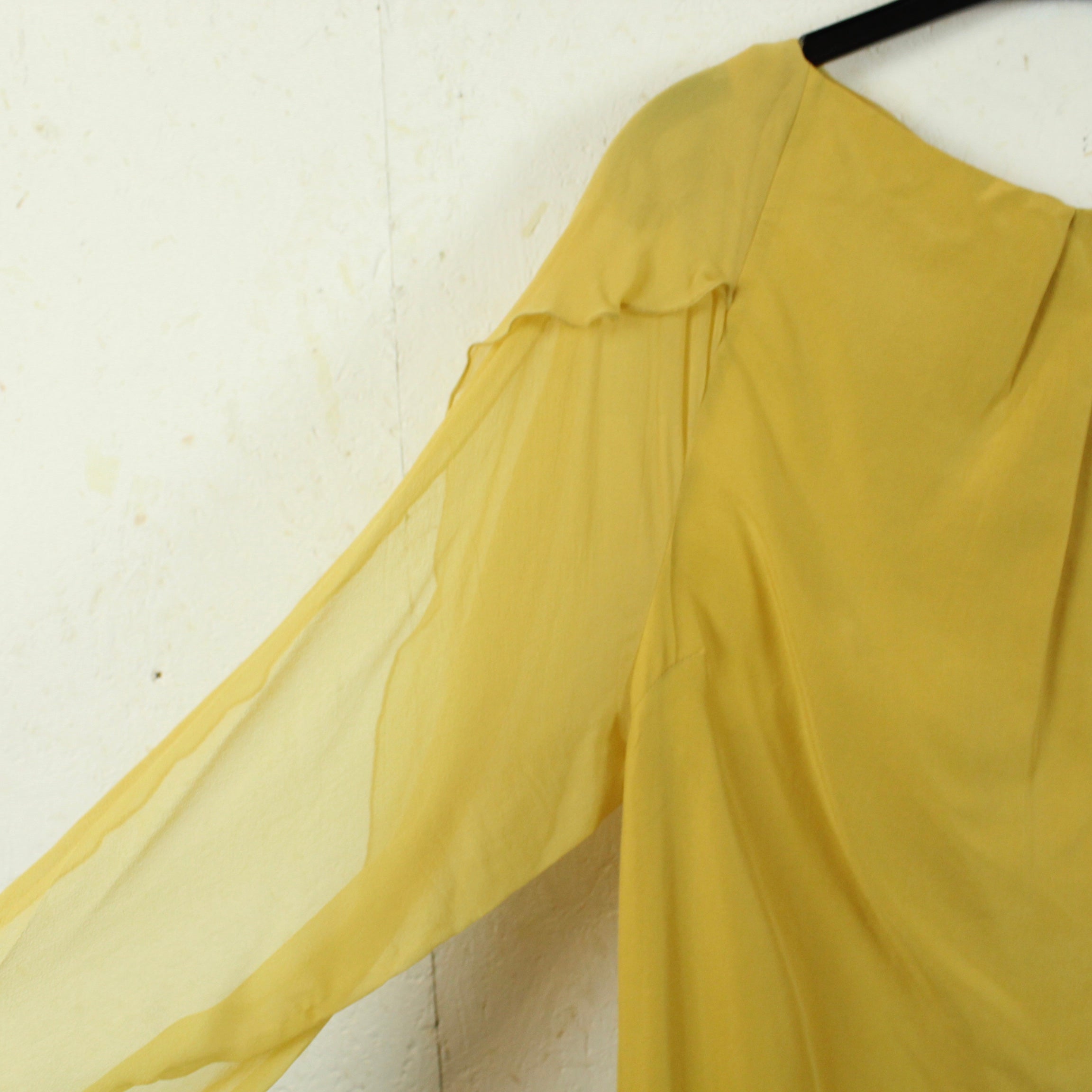 Second Hand WHIITE Seidenkleid Gr. 38 gelb Seide Kleid (*)
