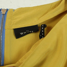 Laden Sie das Bild in den Galerie-Viewer, Second Hand WHIITE Seidenkleid Gr. 38 gelb Seide Kleid (*)