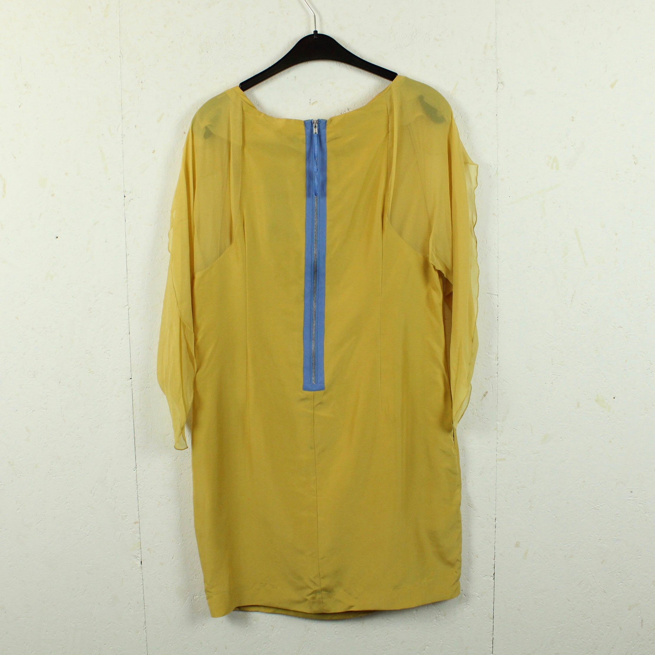 Second Hand WHIITE Seidenkleid Gr. 38 gelb Seide Kleid (*)