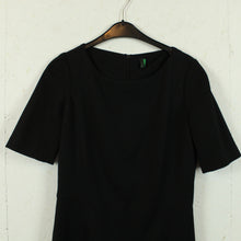 Laden Sie das Bild in den Galerie-Viewer, Second Hand BENETTON Kleid Gr. S schwarz uni Kurzarmkleid (*)