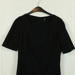 Second Hand BENETTON Kleid Gr. S schwarz uni Kurzarmkleid (*)