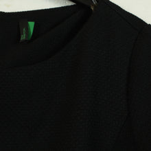 Laden Sie das Bild in den Galerie-Viewer, Second Hand BENETTON Kleid Gr. S schwarz uni Kurzarmkleid (*)