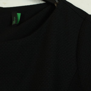 Second Hand BENETTON Kleid Gr. S schwarz uni Kurzarmkleid (*)