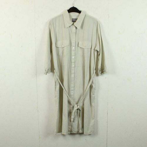Second Hand CULTURE Kleid Gr. XL greige weiß gestreift (*)