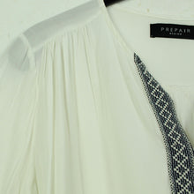 Laden Sie das Bild in den Galerie-Viewer, Second Hand PREPAIR Bluse Gr. M weiß Applikationen Langarmbluse (*)