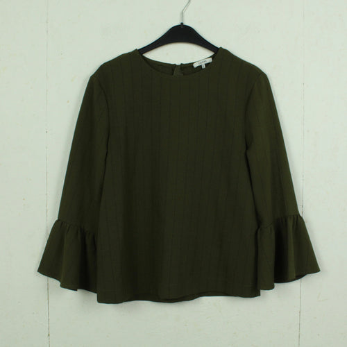 Second HAnd GANNI Bluse Gr. 36 grün schwarz gestreift (*)