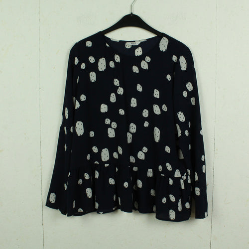 Second Hand ENVII Bluse Gr. 38 blau weiß Langarmbluse (*)