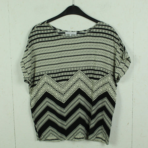 Second Hand SECOND FEMALE Bluse Gr. XS beige schwarz gemustert (*)