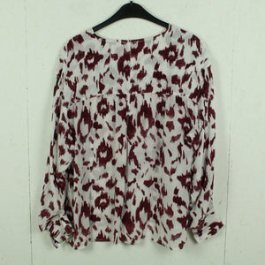 Second Hand FROGBOX Bluse Gr. S weiß weinrot oversized (*)