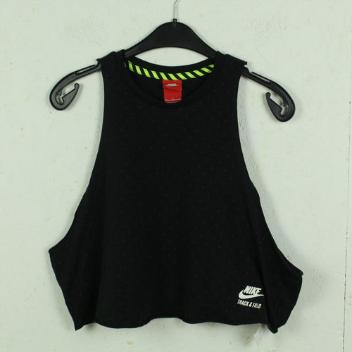 Second Hand NIKE Tanktop Gr. XL schwarz gepunktet cropped Top (*)