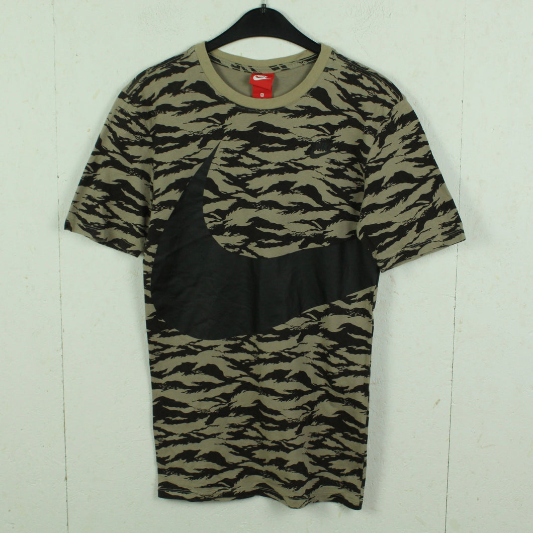 Second Hand NIKE T-Shirt Gr. XS braun schwarz Animalprint (*)