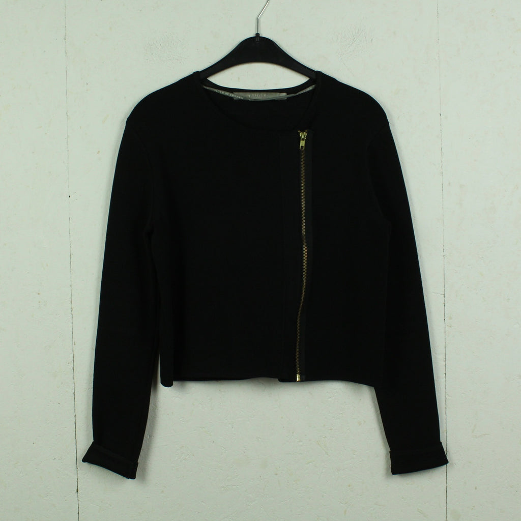 Second Hand TIGER OF SWEDEN Jacke Gr. M schwarz Strick Blouson Schnitt (*)