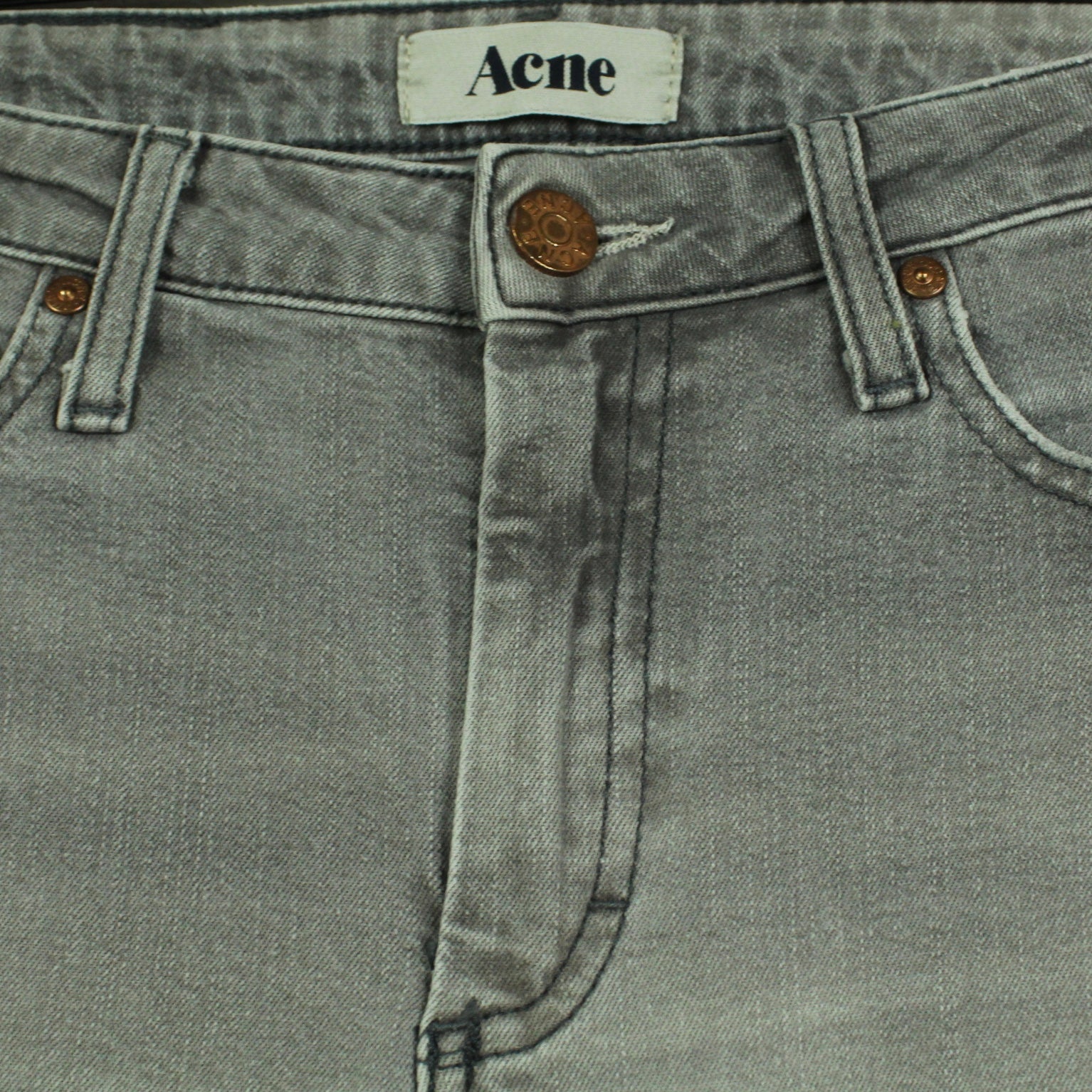 Second Hand ACNE Jeans Gr. 26/32 grau Mod. Flex/Zick (*) SALT BERLIN